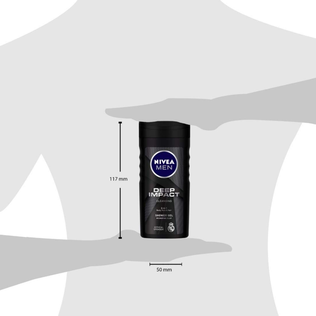 Nivea Men Body Wash, Deep Impact, 3 In 1 Shower Gel For Body, Face & Hair, With Microfine Clay, 250ml – view 4