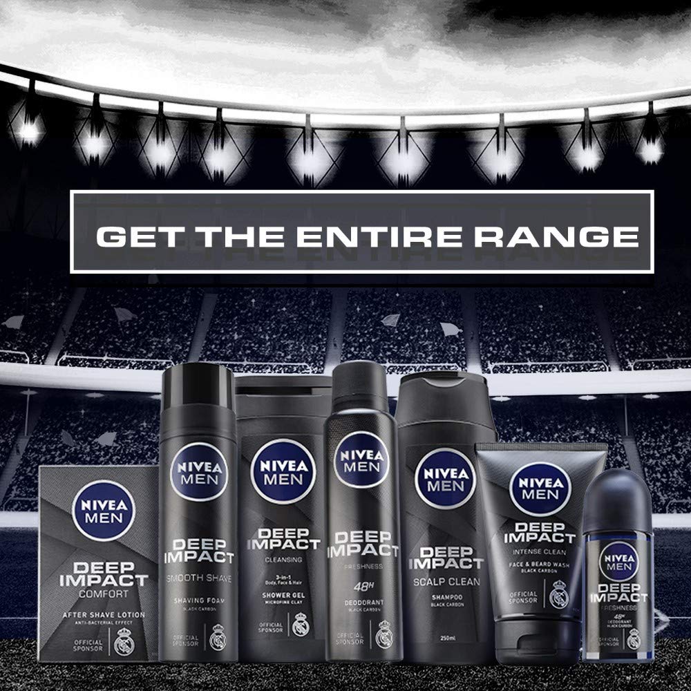 Nivea Men Body Wash, Deep Impact, 3 In 1 Shower Gel For Body, Face & Hair, With Microfine Clay, 250ml – view 9