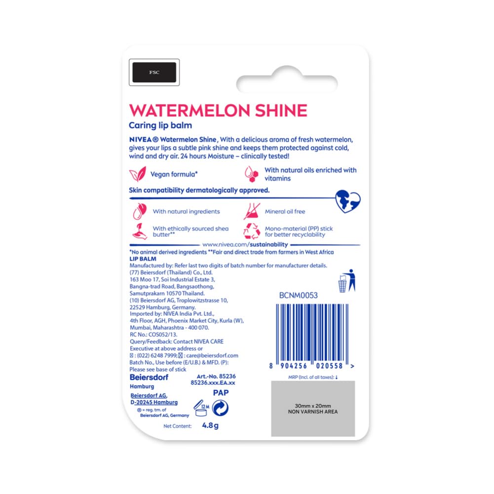 NIVEA Watermelon Shine 4.8g Lip Balm – view 3