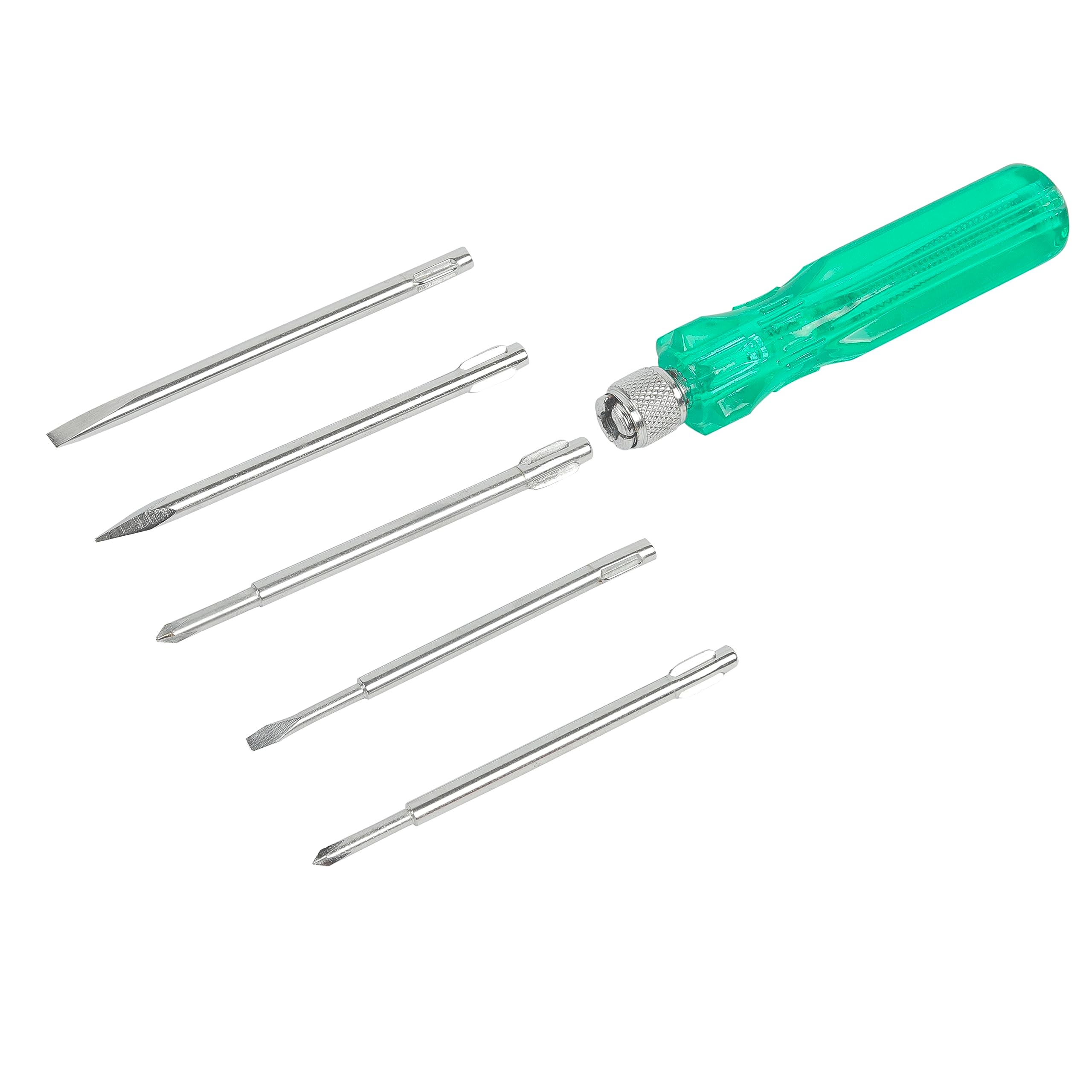 Spartan BS-01 5-in-1 Pc Screw Driver Kit With 2 Flat Blades, 2 Phillips Head, 1 Round Poker Bar For Home Use/For Multipurpose Application (S-6, Green) – view 3