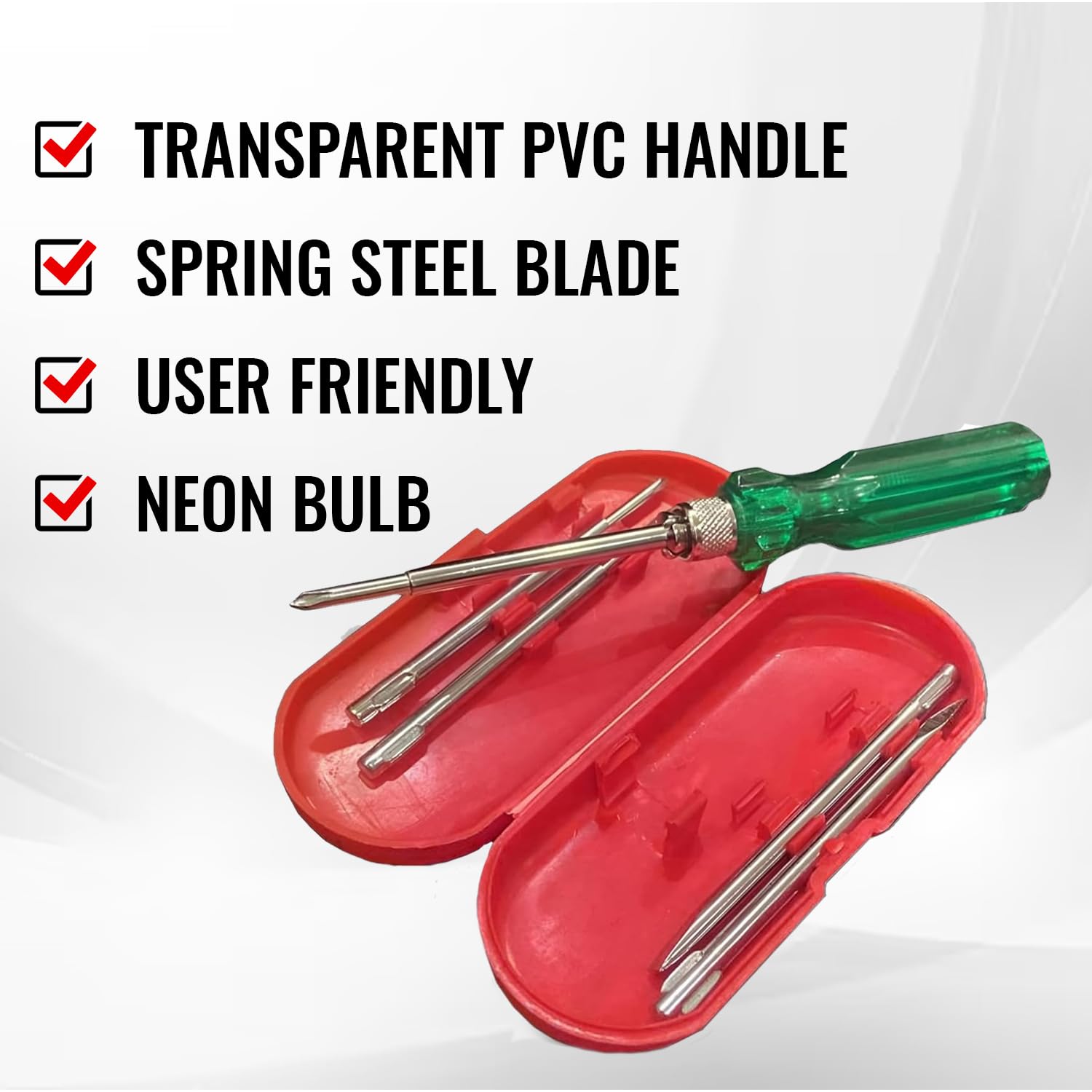 Spartan BS-01 5-in-1 Pc Screw Driver Kit With 2 Flat Blades, 2 Phillips Head, 1 Round Poker Bar For Home Use/For Multipurpose Application (S-6, Green) – view 7