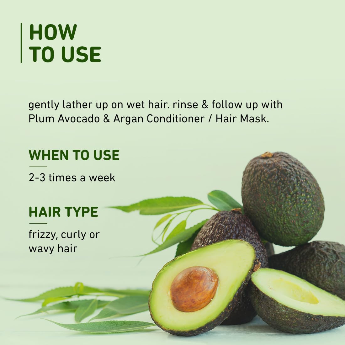 Plum Avocado & Argan Frizz Control Shampoo – view 3