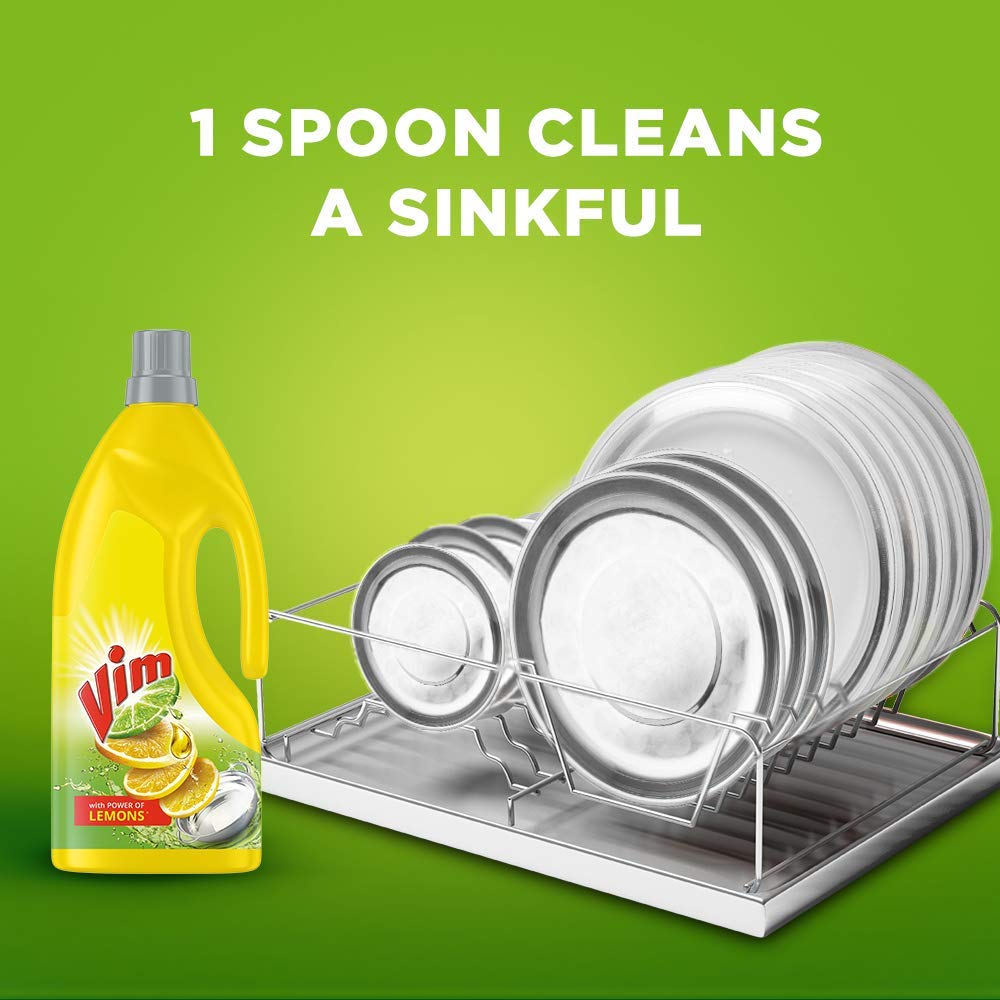 VIM Fresh Lemon Fragrance Dishwash Liquid Gel 1.8 L, Leaves No Residue, Grease Cleaner For All Utensils - Liquid Kitchen Soap, (VIMJ1R5) – view 6