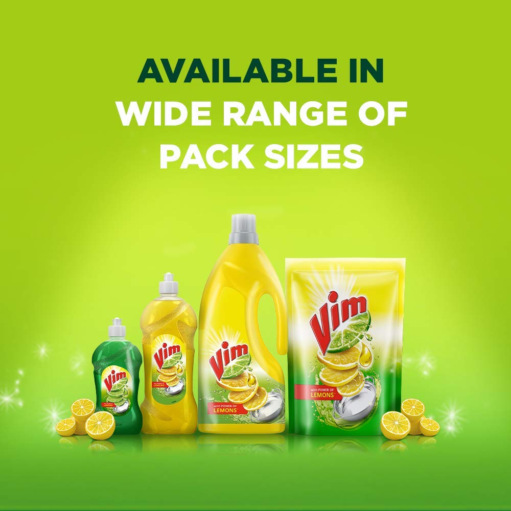 VIM Fresh Lemon Fragrance Dishwash Liquid Gel 1.8 L, Leaves No Residue, Grease Cleaner For All Utensils - Liquid Kitchen Soap, (VIMJ1R5) – view 7