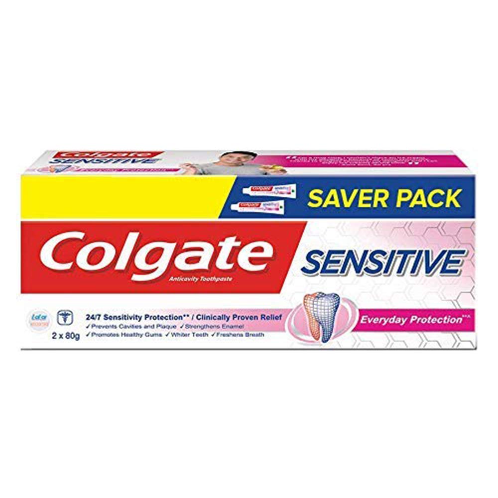 Colgate Sensitive Everyday Protection toothpaste 2 pack front tube view