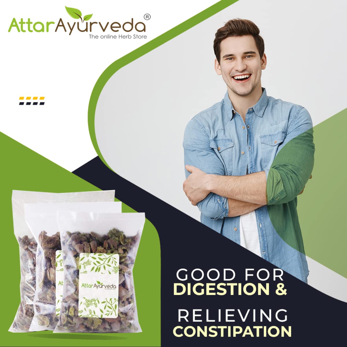 Attar Ayurveda Triphala Raw (1:1:1) - 750 grams, Raw, Whole - Harad, Baheda, Amla – view 3