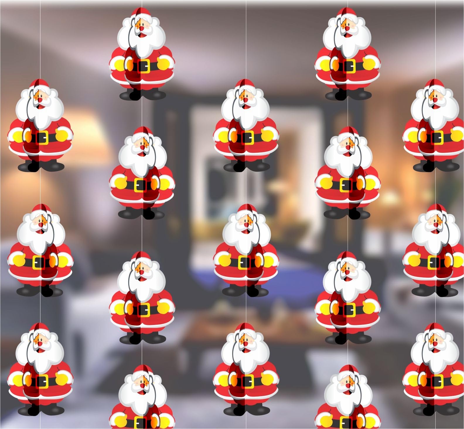 TOYXE Santa Claus 3D Paper Frills for Merry Christmas Decoration Pack of 4 Pcs | Premium Hanging Garland for Xmas Party | Festive Paper Decoration for Home Office Shop Décor Items
