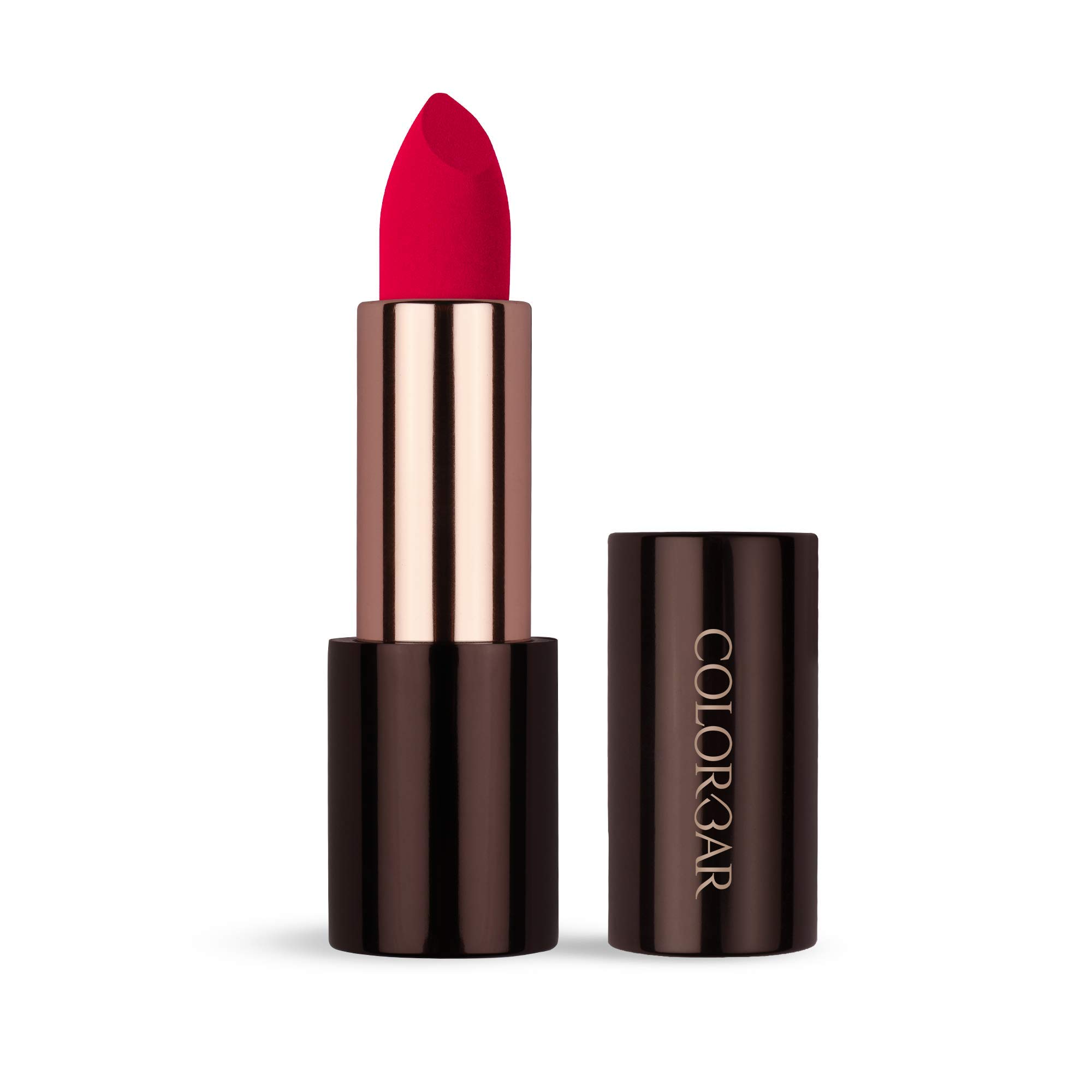 Colorbar All Fired Up 1 velvet matte lipstick stick and tube