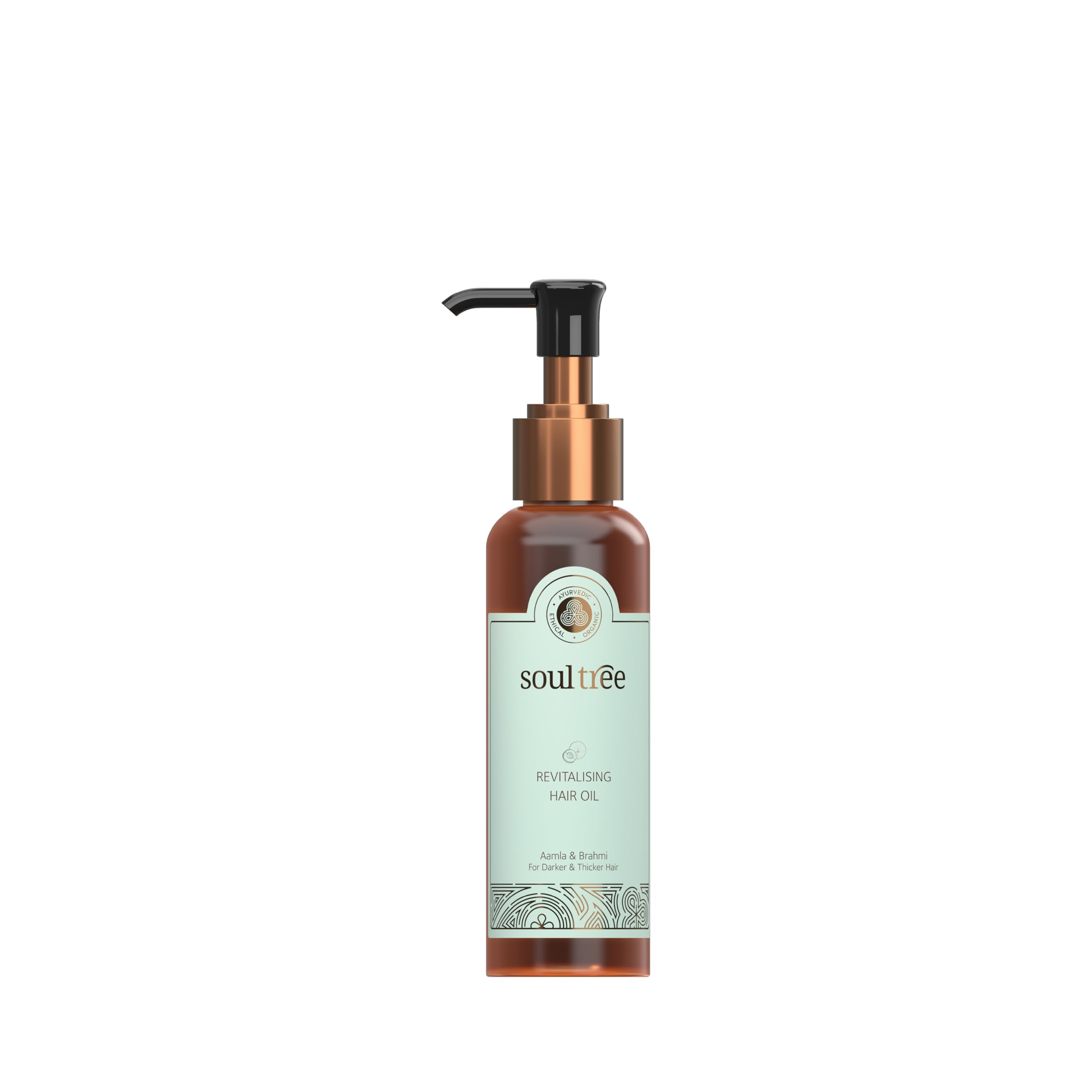 Bottle of SoulTree amla brahmi revitalising hair oil, 120 ml