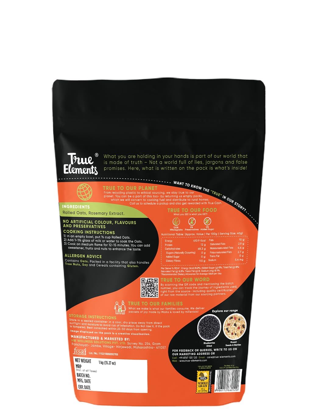 True Elements Rolled Oats 2kg offer pack - 1 month family pack – view 2
