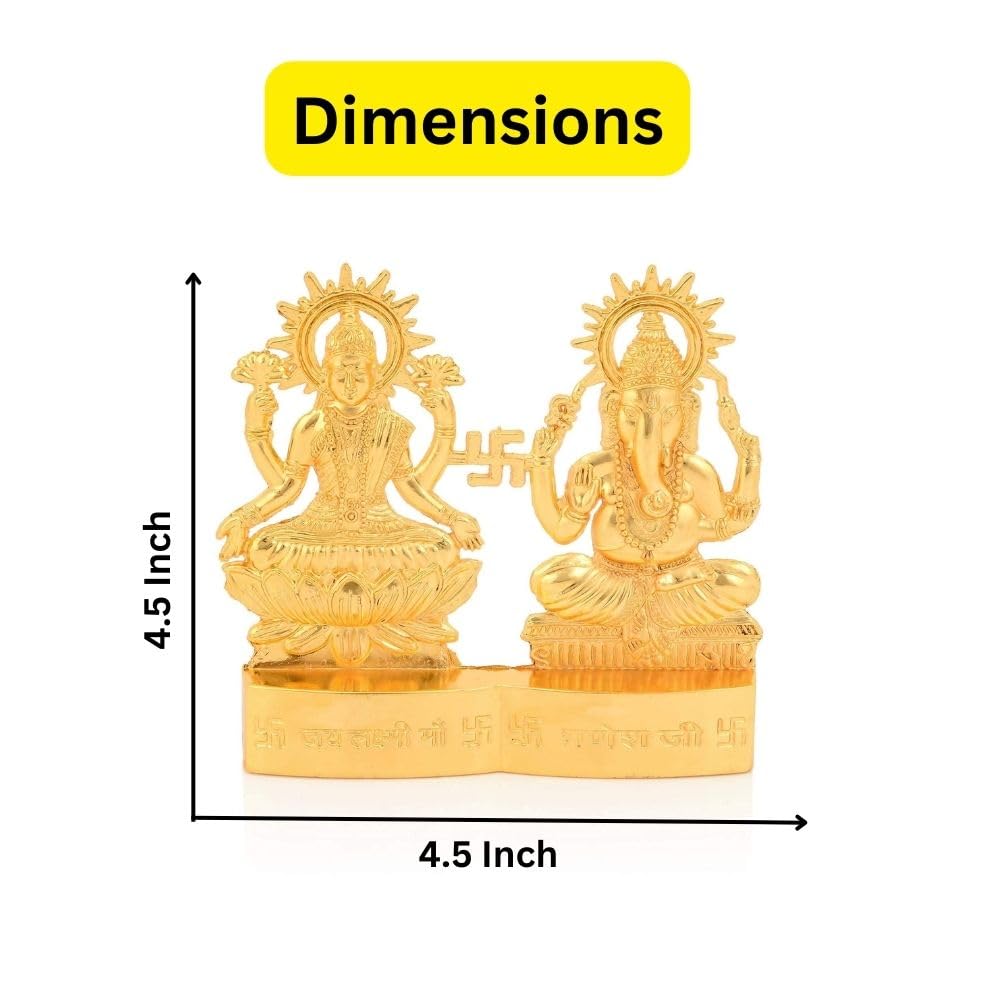 Collectible India Lakshmi Ganesha murti Idol Set for Puja Home Decoration Car, Idols Ganesh Laxmi Statue Car Dashboard Desktop Decor (1) – view 3