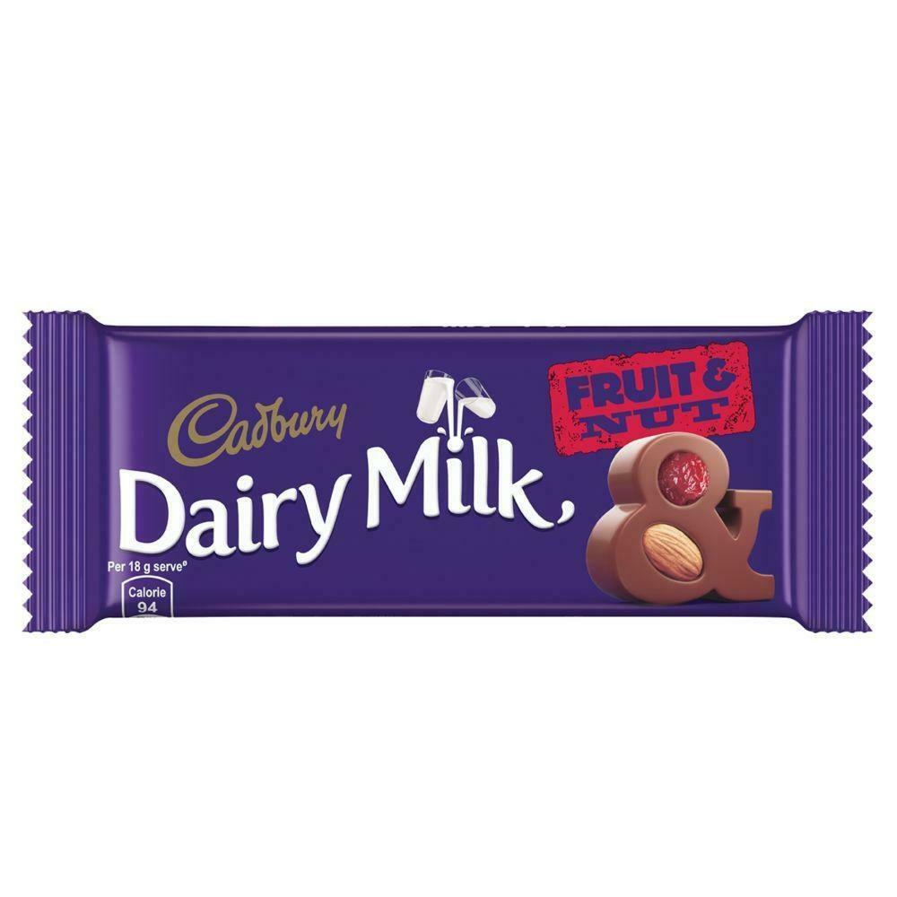 Cadbury Fruit and Nut milk chocolate bar 36 g pack front