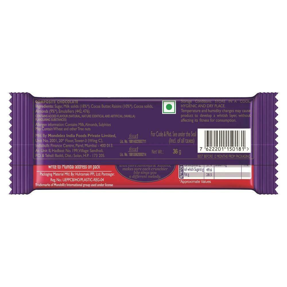 Cadbury Dairy Milk Fruit & Nut Chocolate 36 G – view 2