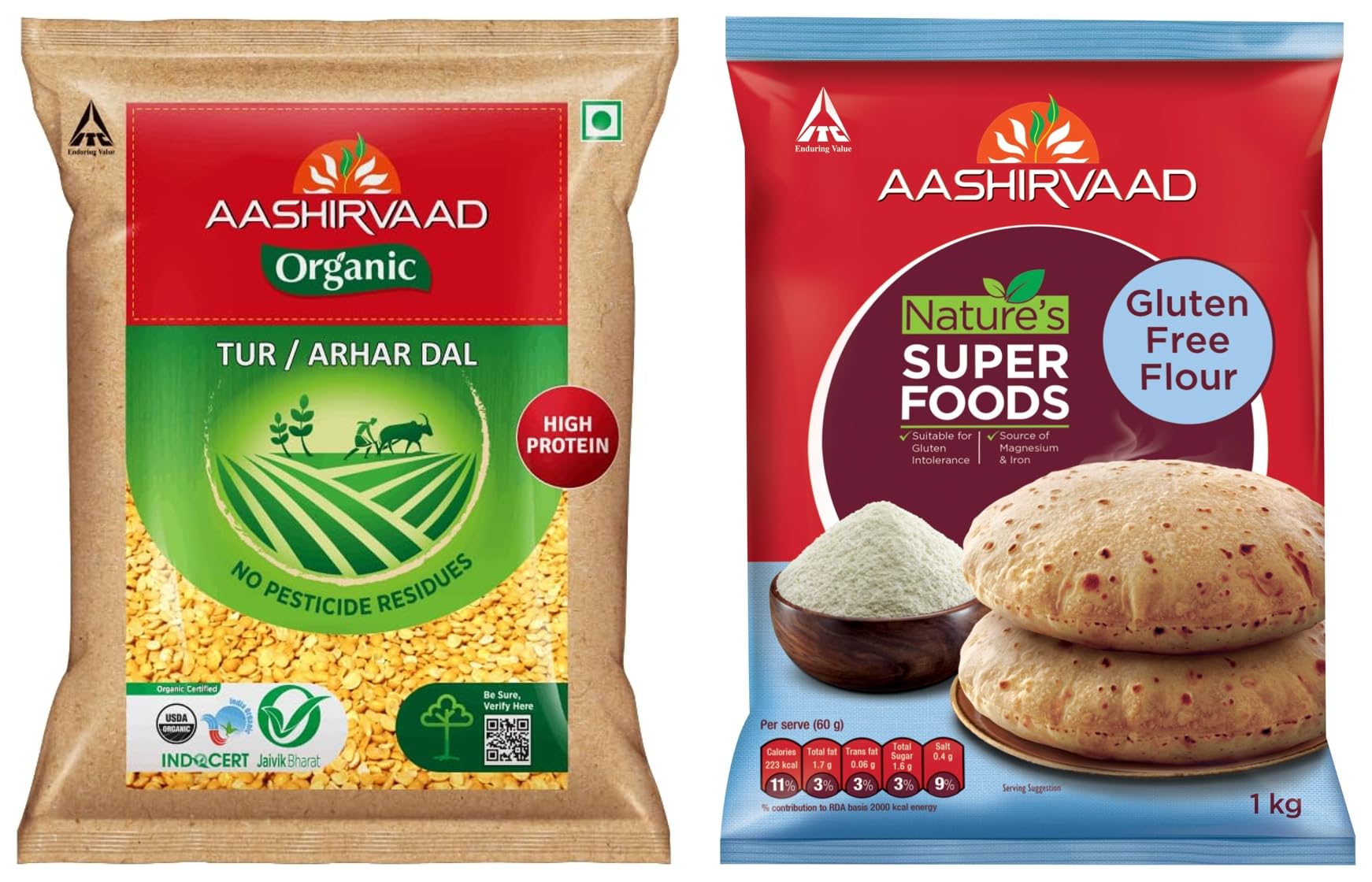 Aashirvaad Nature's Super Foods dal and flour combo pack