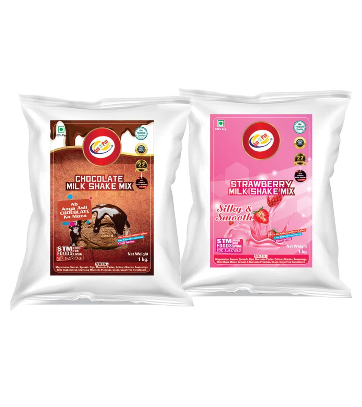 Pack of two Am 2 Pm milk shake premix pouches
