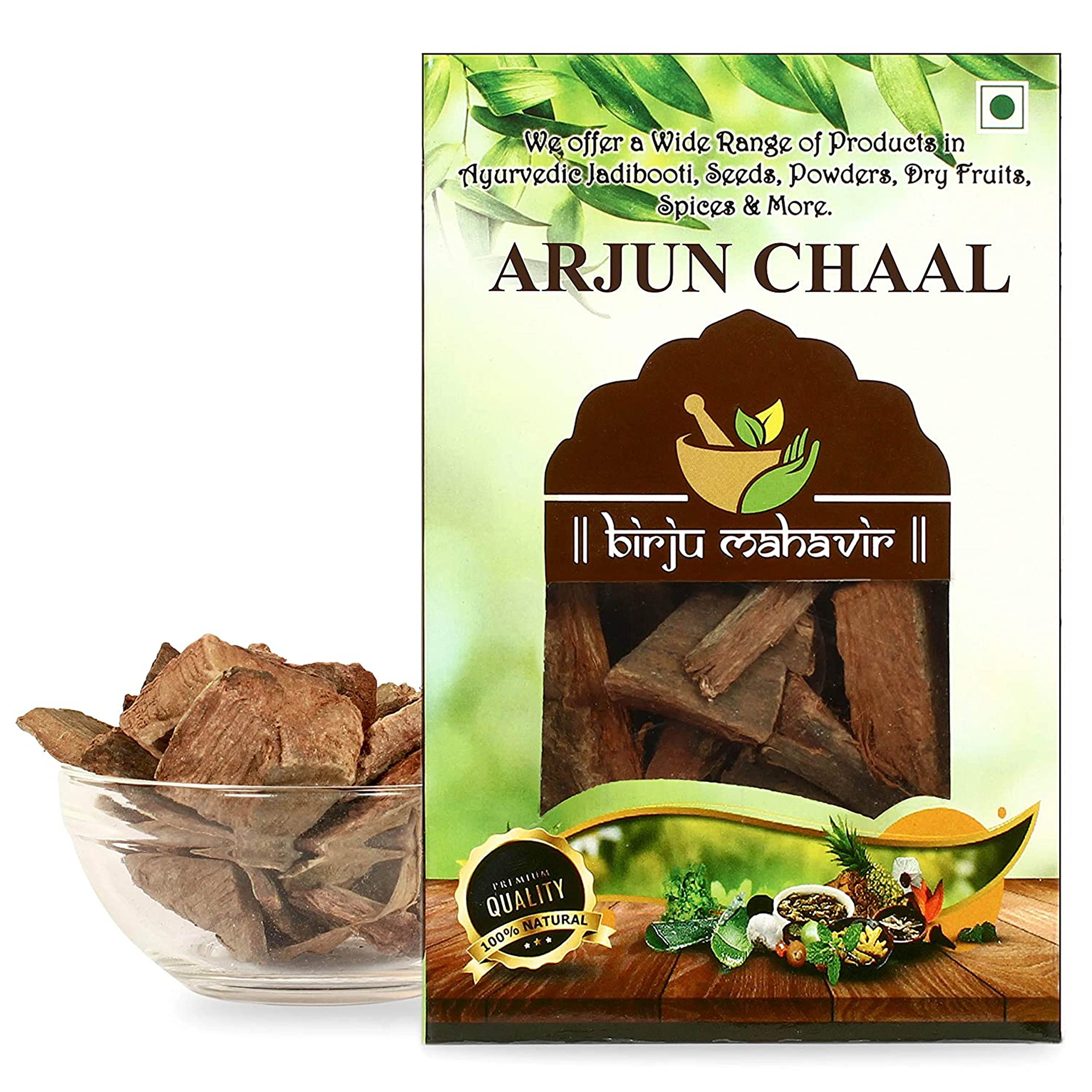 Raw Terminalia Arjuna bark 400 gram vegetarian bag by BrijBooti