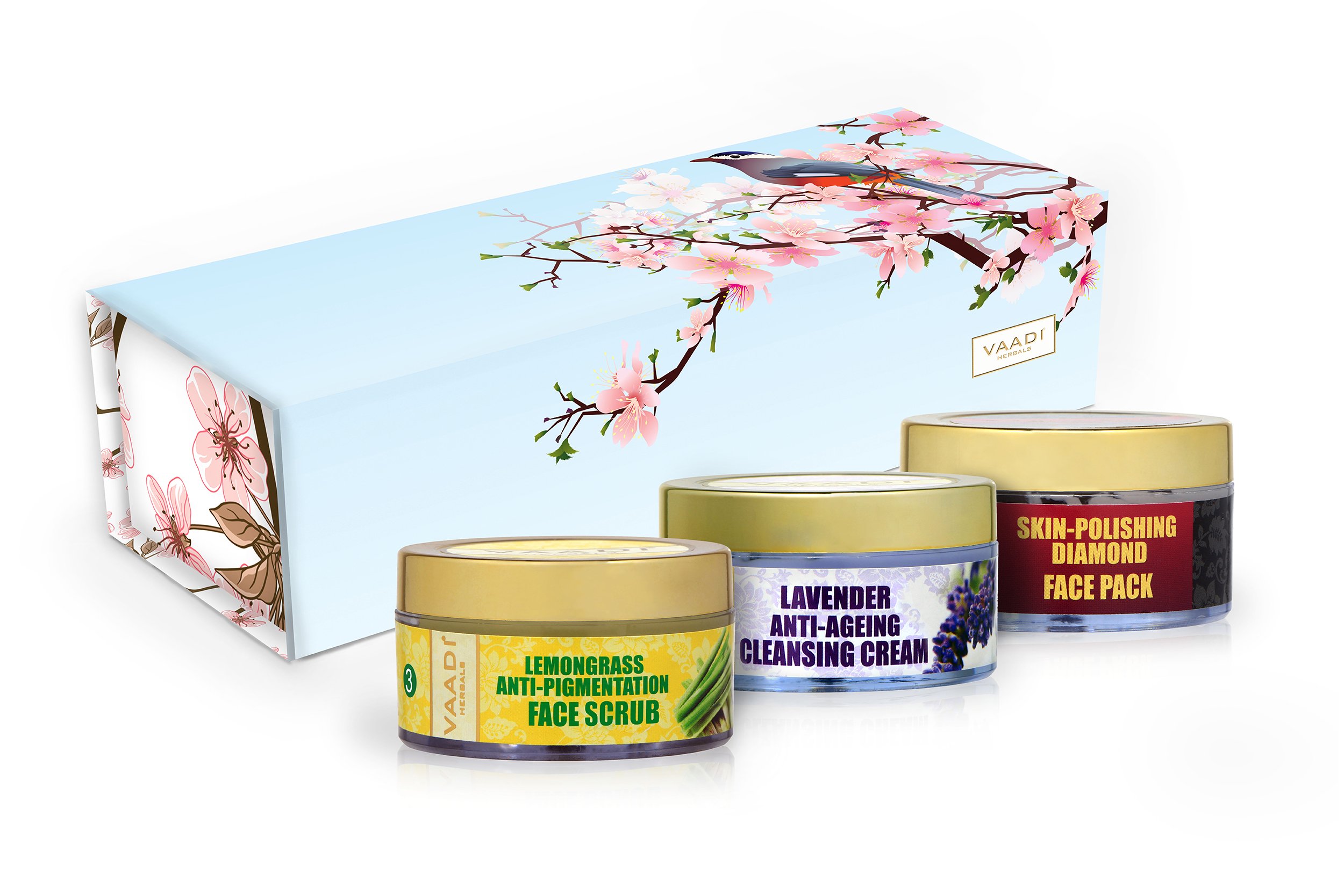 Vaadi Herbals skin care herbal gift set packaging front view