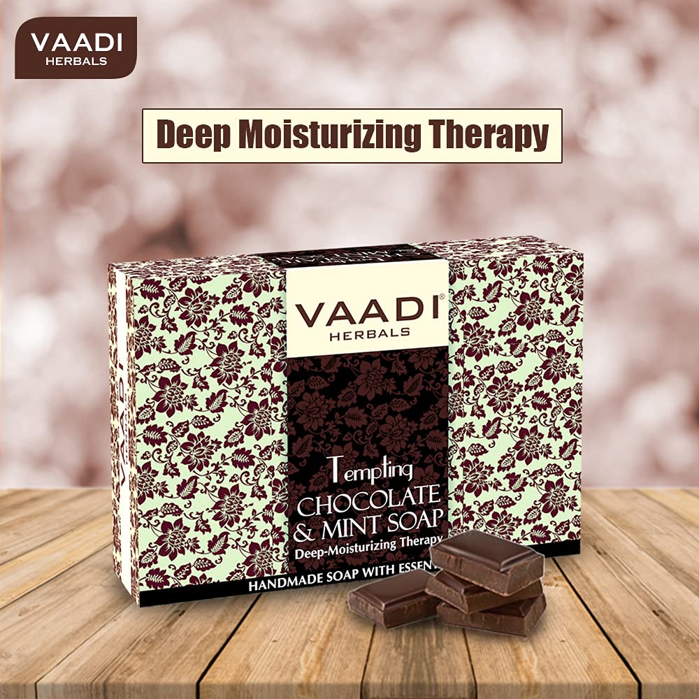 Vaadi Herbals Value Tempting Chocolate and Mint Soap, Deep Moisturising Therapy, 3 x 75g – view 5