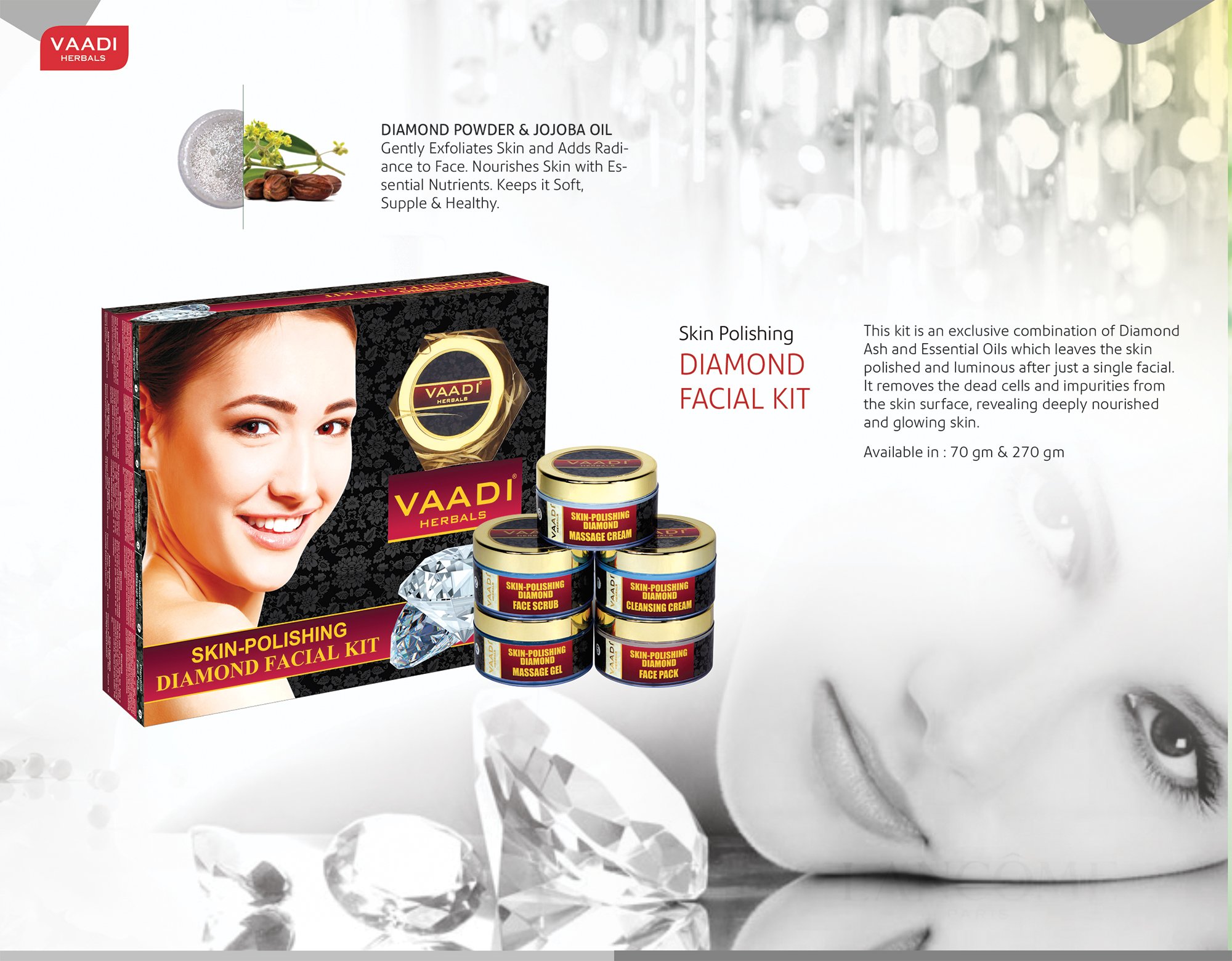 Vaadi Herbals Skin Polishing Diamond Facial Kit, 110g – view 5
