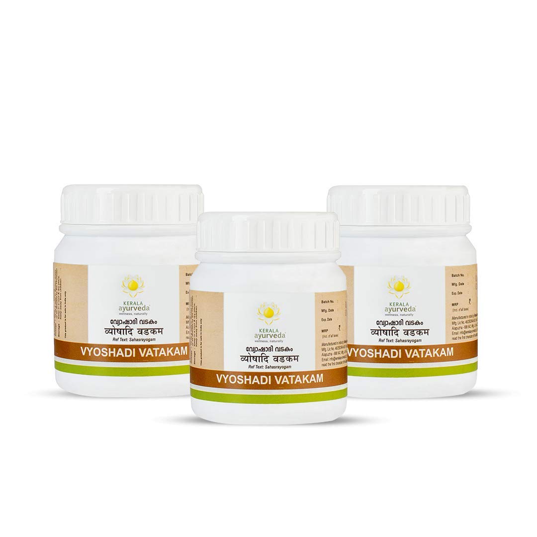Front pack of Kerala Ayurveda Vyoshadi Vatakam 50 gm set