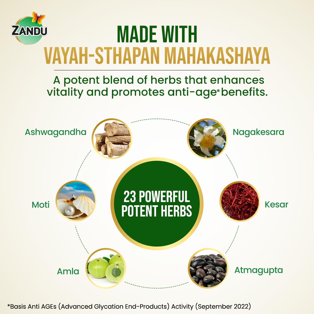 Zandu Dirghayuprash: Anti Age Action* with Vayasthapan Mahakashaya Herbs, Scientifically Proven, goodness of Chyawanprash for 3 way immunity action* – view 4