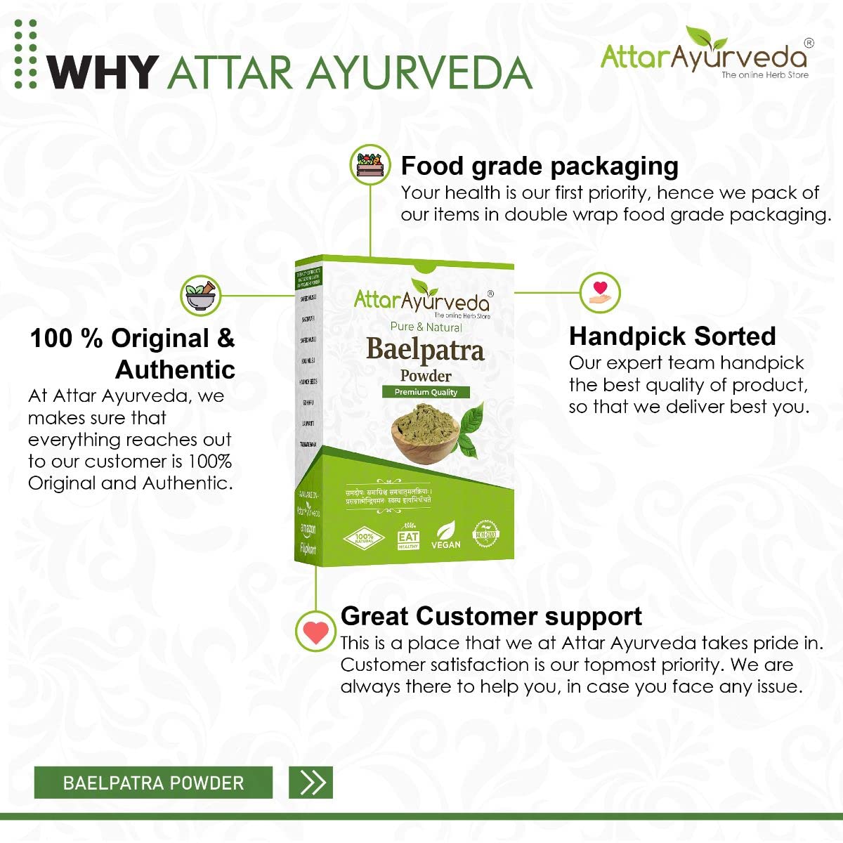 Attar Ayurveda Baelpatra Powder - 200 g – view 5