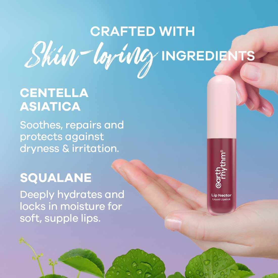 Earth Rhythm Lip Nectar Matte Liquid Lipstick, Weightless, Never Drying, No Mineral Oil 5g - Berry – view 5