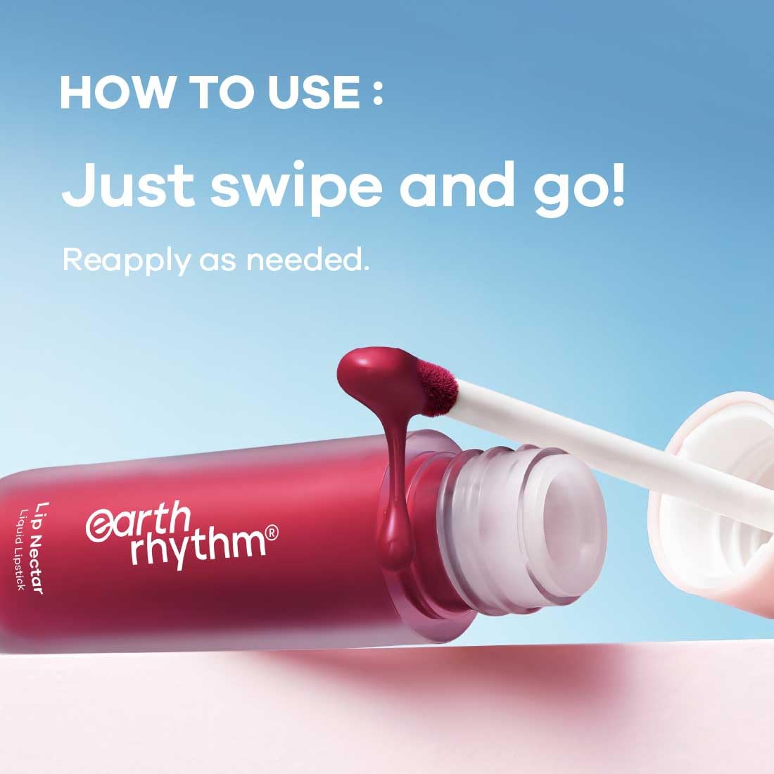Earth Rhythm Lip Nectar Matte Liquid Lipstick, Weightless, Never Drying, No Mineral Oil 5g - Berry – view 7
