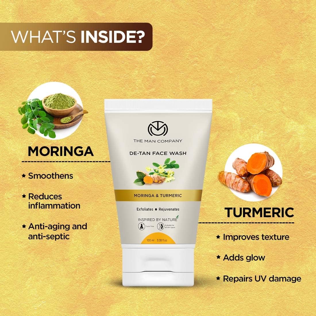 The Man Company De Tan Face Wash for Men with Turmeric & Moringa – view 2