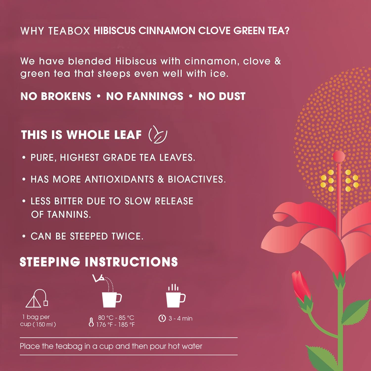 Teabox Hibiscus Cinnamon Clove Green Tea – view 7