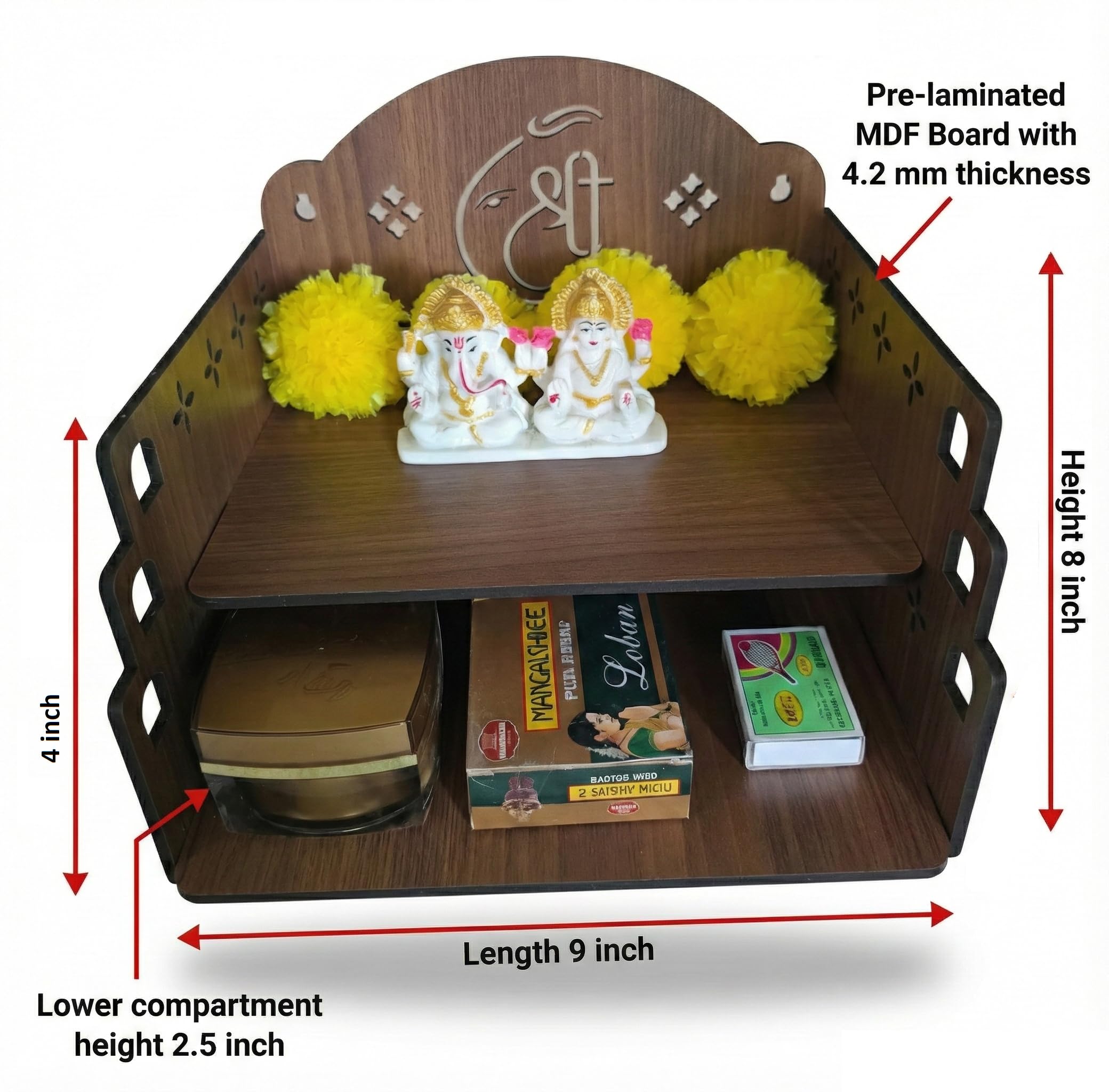 Bindian Wooden Wall Hanging Temple for Home and Office – view 5