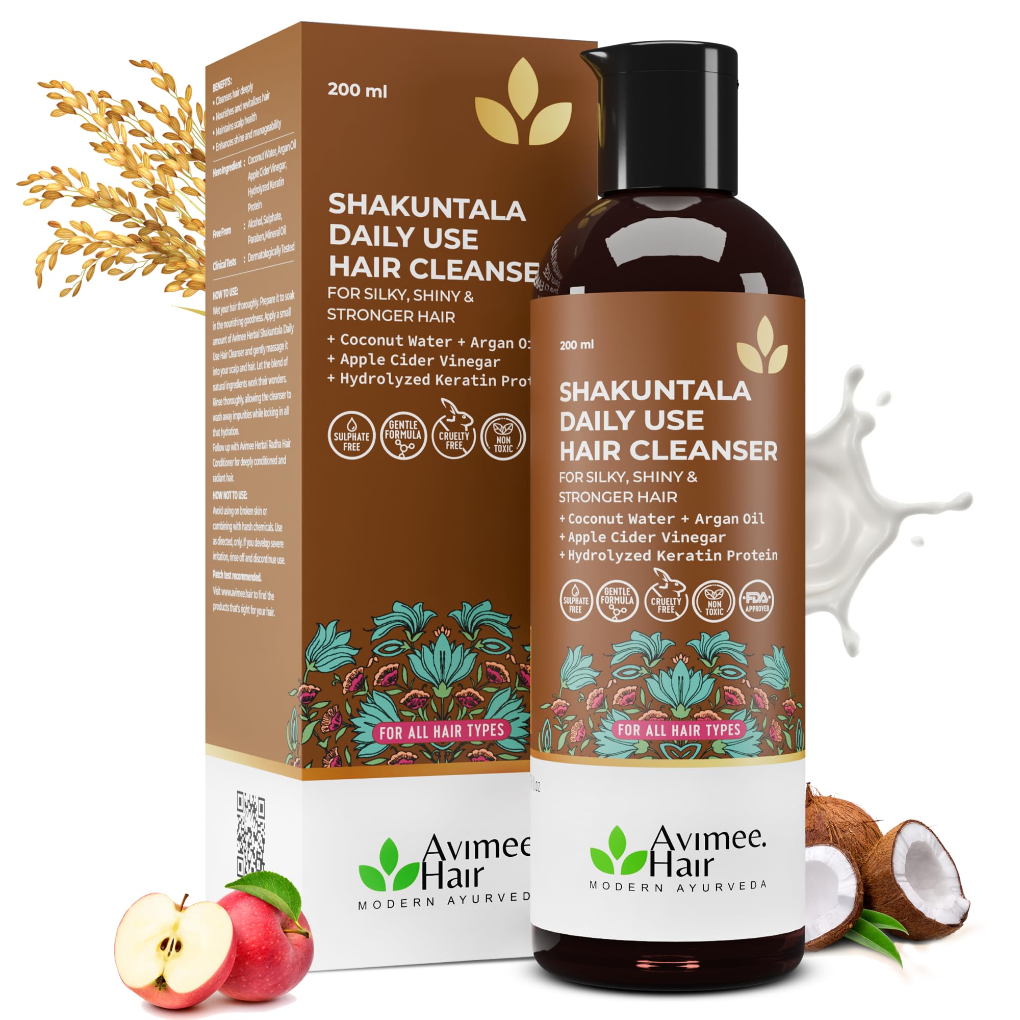 Avimee Herbal Keshpallav Hair Oil (100 ml) & Hairtone PV 1 Scalp Spray (100 ml) & Shakuntala Hair Shampoo (200 ml) & Radha hair Conditioner (200 ml) Combo Pack – view 4