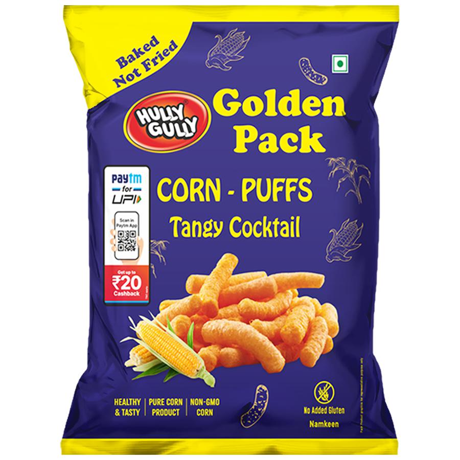 Hully Gully baked Tangy Cocktail corn puffs snack pack 120 g