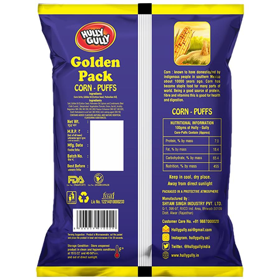 Hully Gully Corn-Puffs - Tangy Cocktail, Baked, Golden Pack, 120 G – view 2