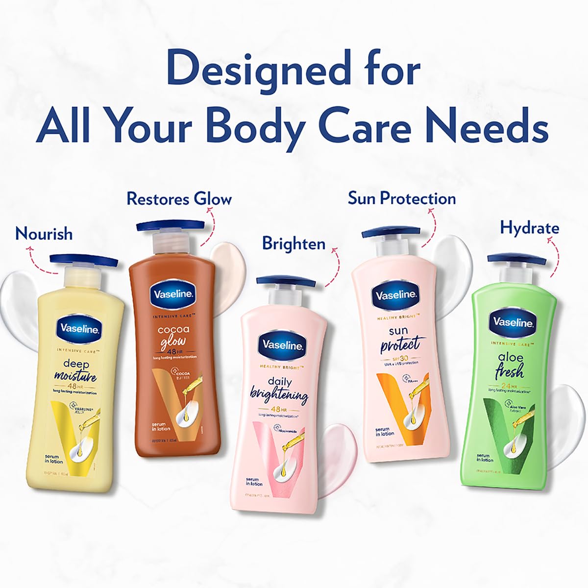 Vaseline Intensive Care, Deep Moisture Nourishing Body Lotion, 400ml, for Radiant, Glowing Skin, with Glycerin, Non-Sticky, Fast Absorbing, Daily Moisturizer for Dry, Rough Skin, For Men & Women – view 7