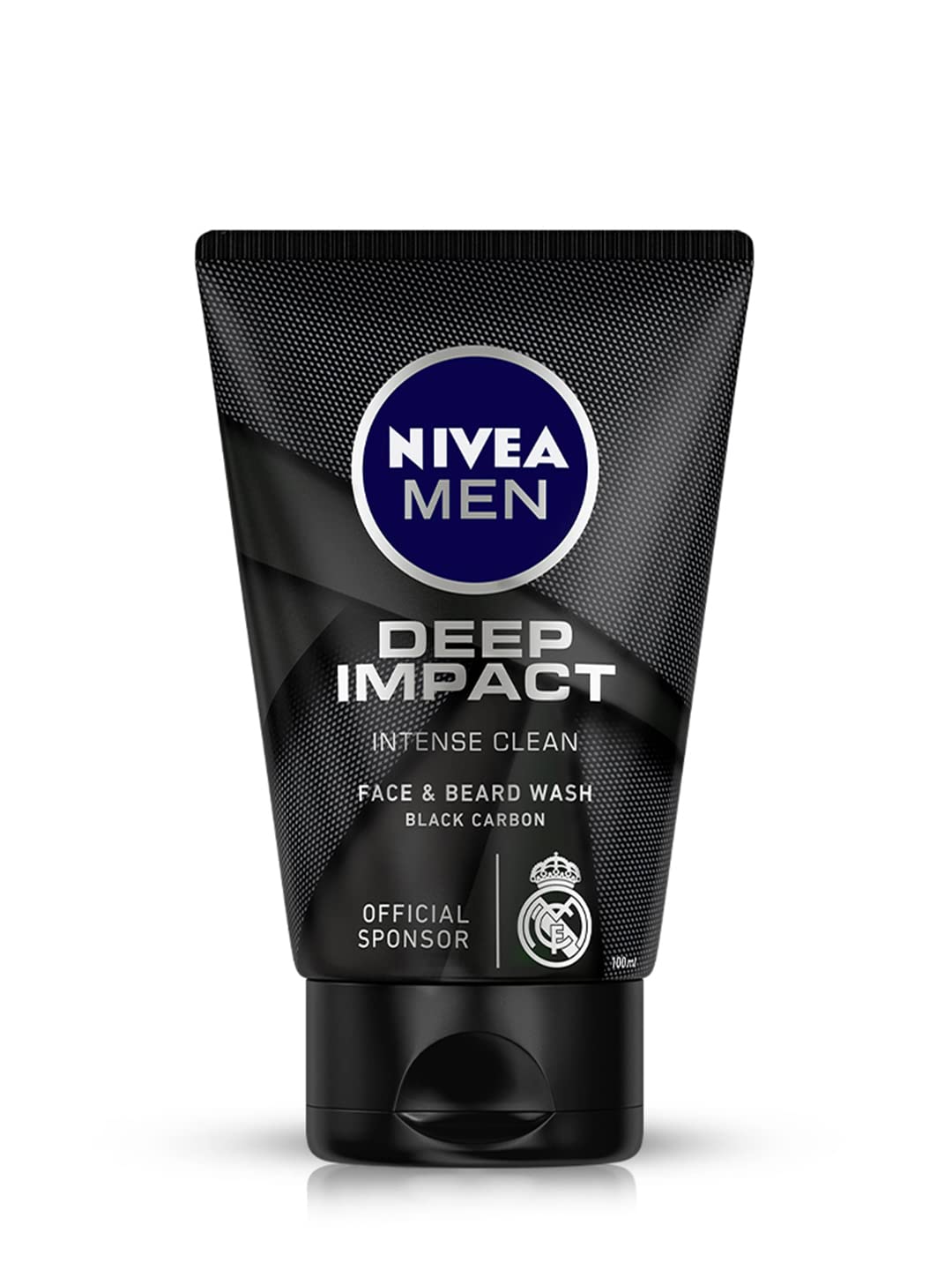 Front view of Nivea Men black carbon face wash tube