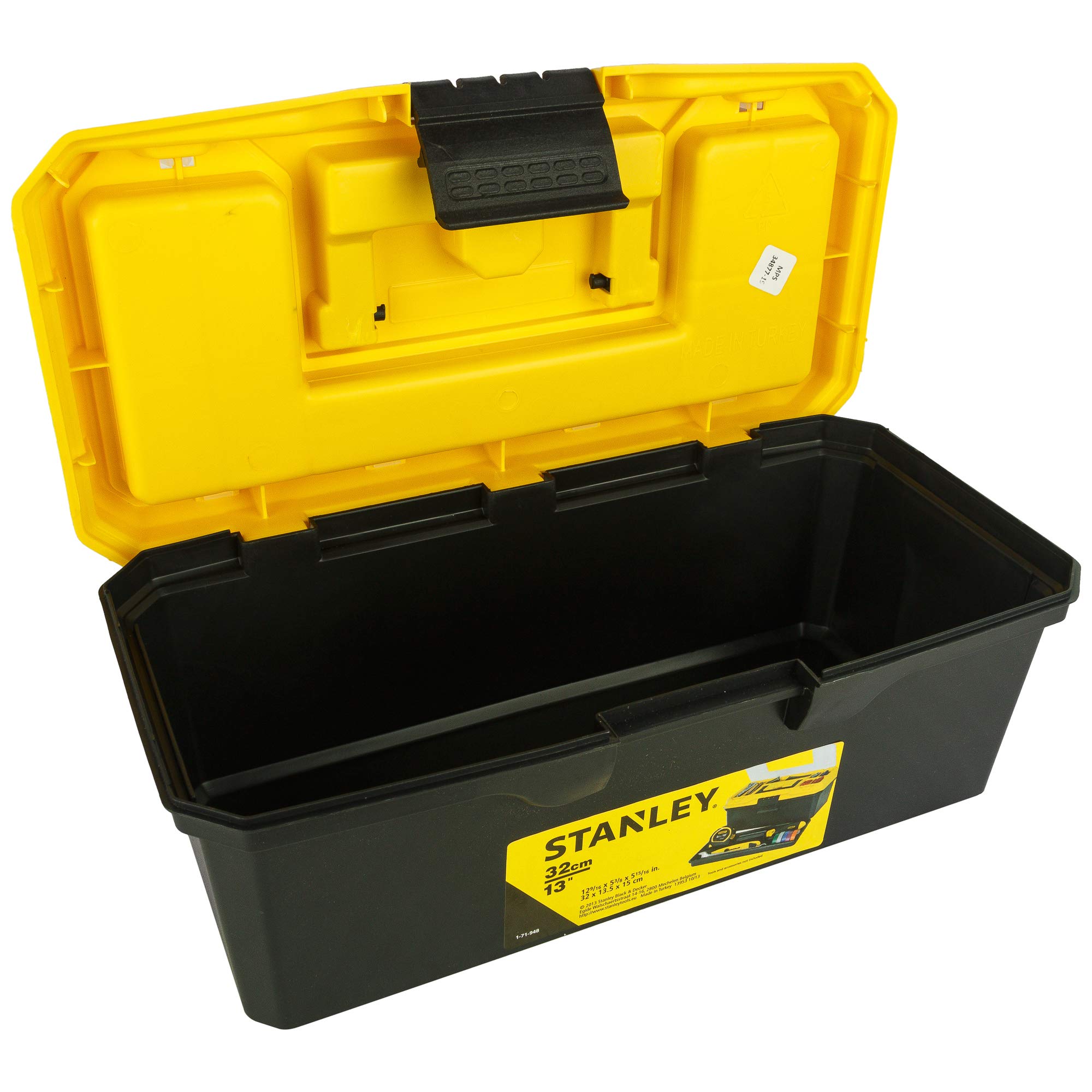 STANLEY 1-71-948 13'' Organized Maestro Heavy-Duty Portable Plastic Essential Toolbox With Clear Top Lid & Removable Tray Compartment For Easy & Convenient Storage,1 Year Warranty,YELLOW,32x13.5x15 cm – view 2