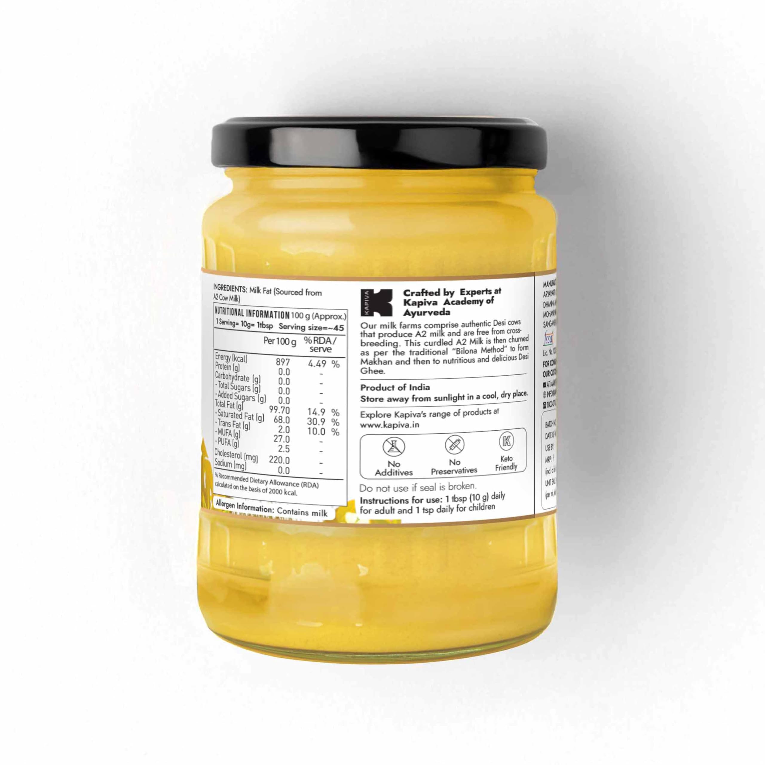 Kapiva A2 Desi Cow Ghee 500Ml – view 9