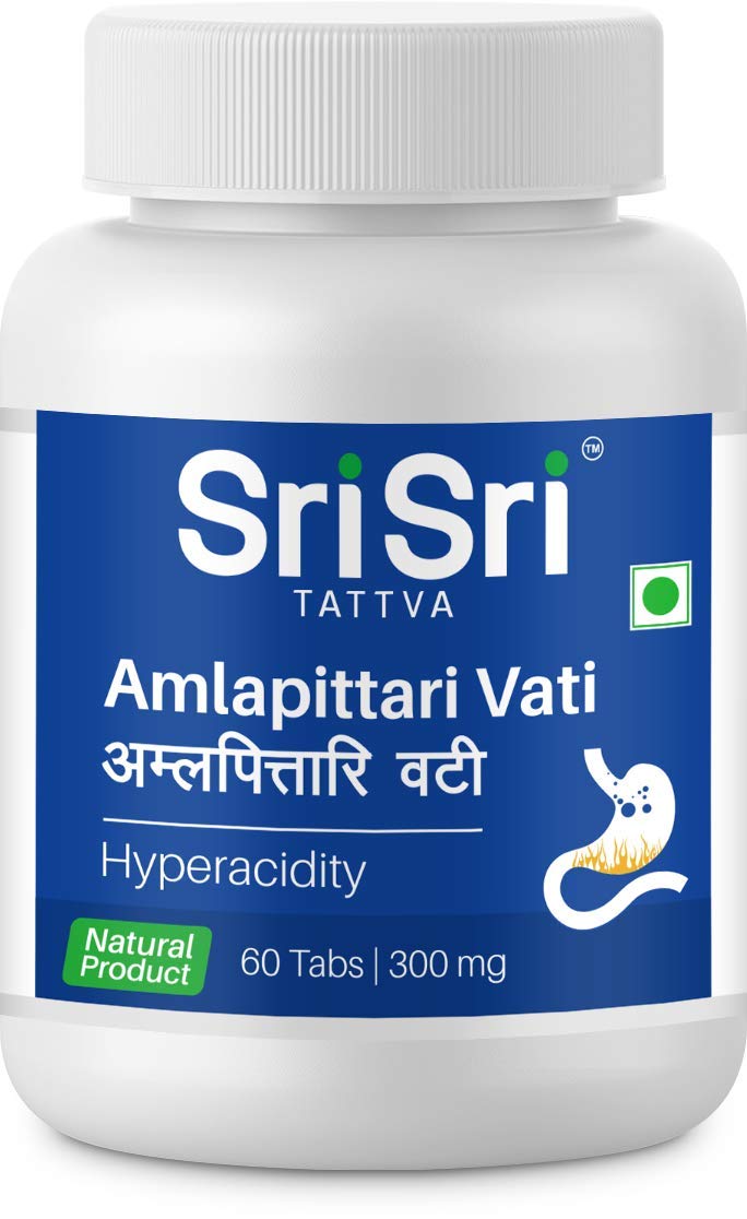 Front view of Sri Sri TATTVA Amlapittari Vati bottle