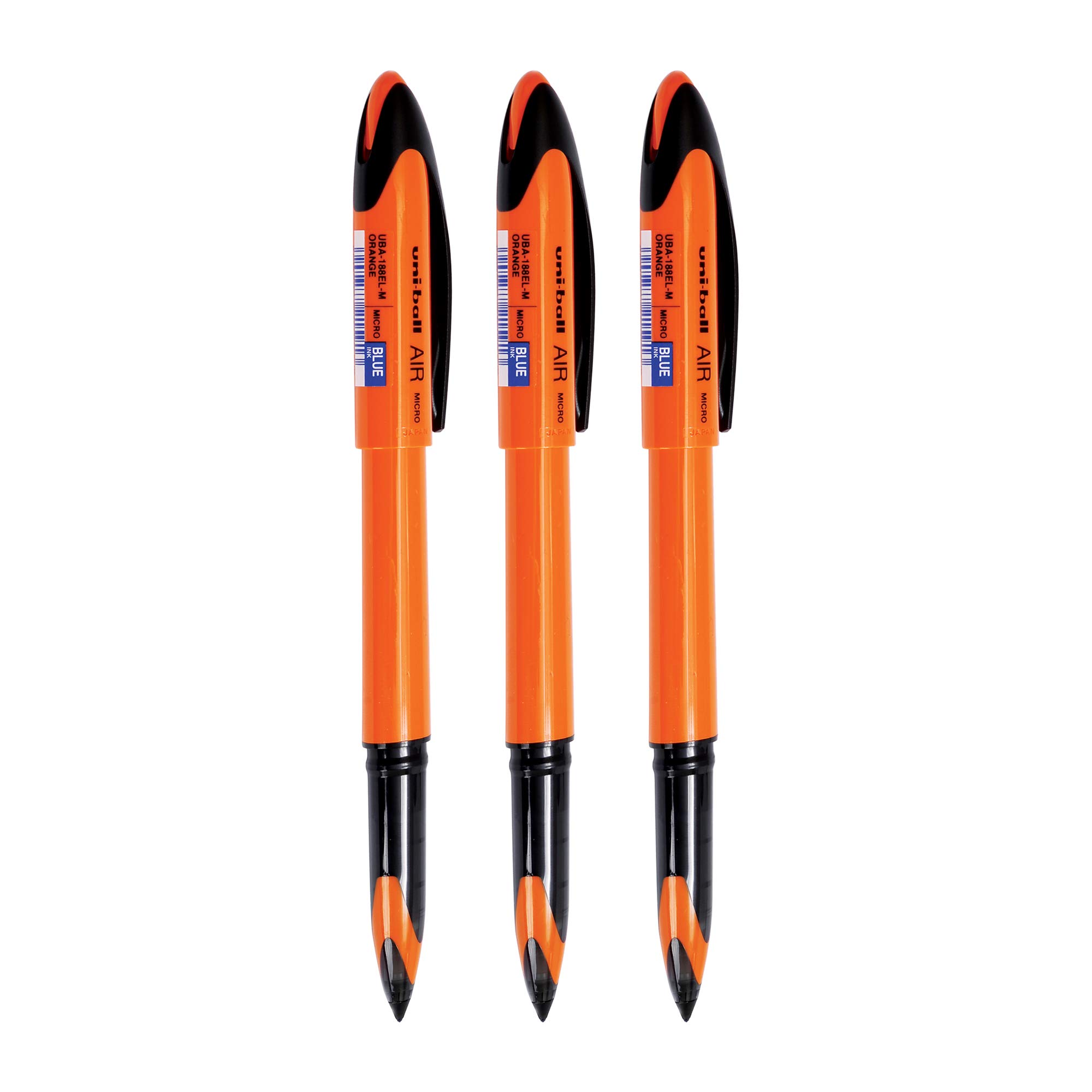 uni-ball Air pack of 3 orange roller ball pens