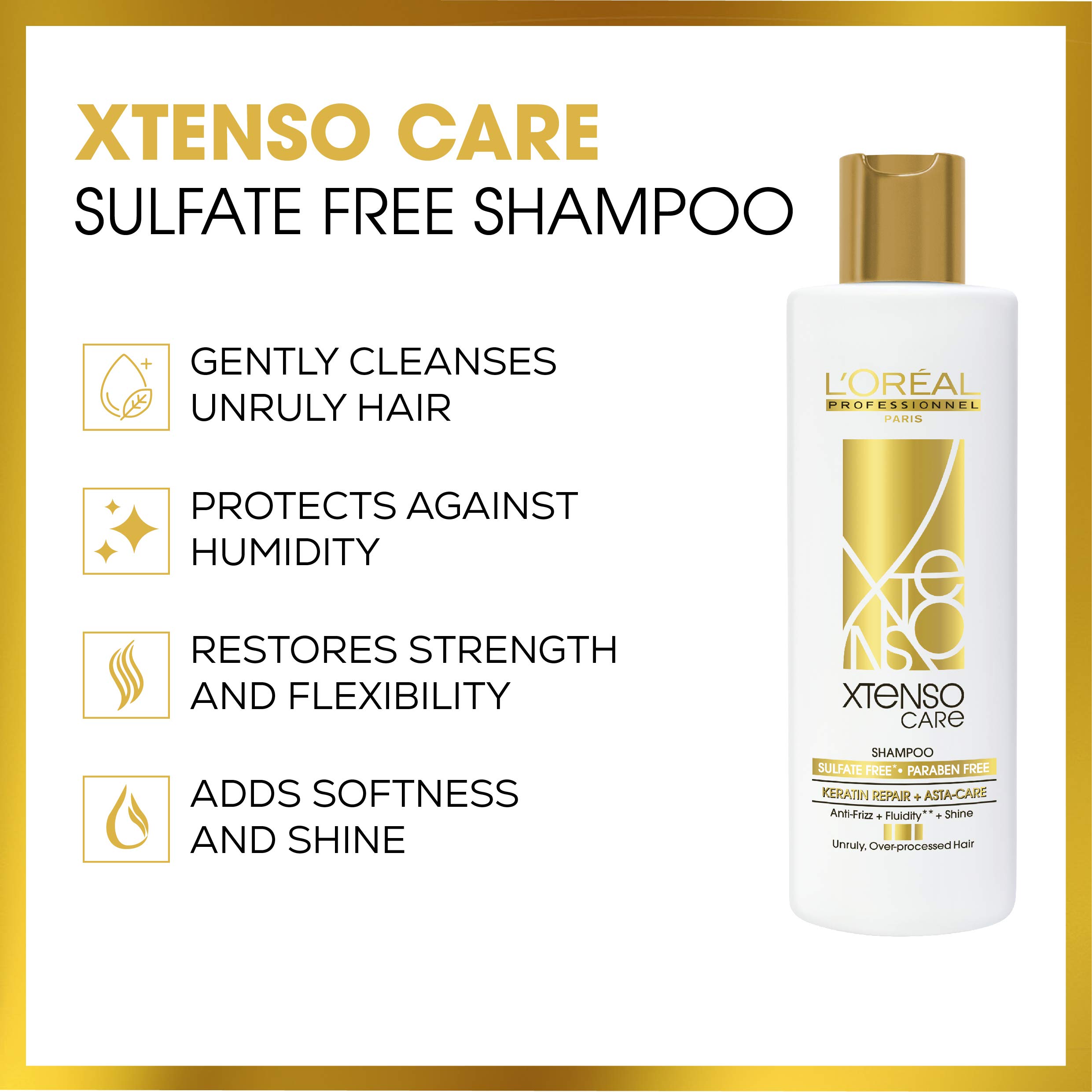 L'Oréal Professionnel Xtenso Care Sulfate-free* Shampoo 250 ml, For All Hair Types & Xtenso Care Serum 50 Ml, For Straightened Hair – view 4