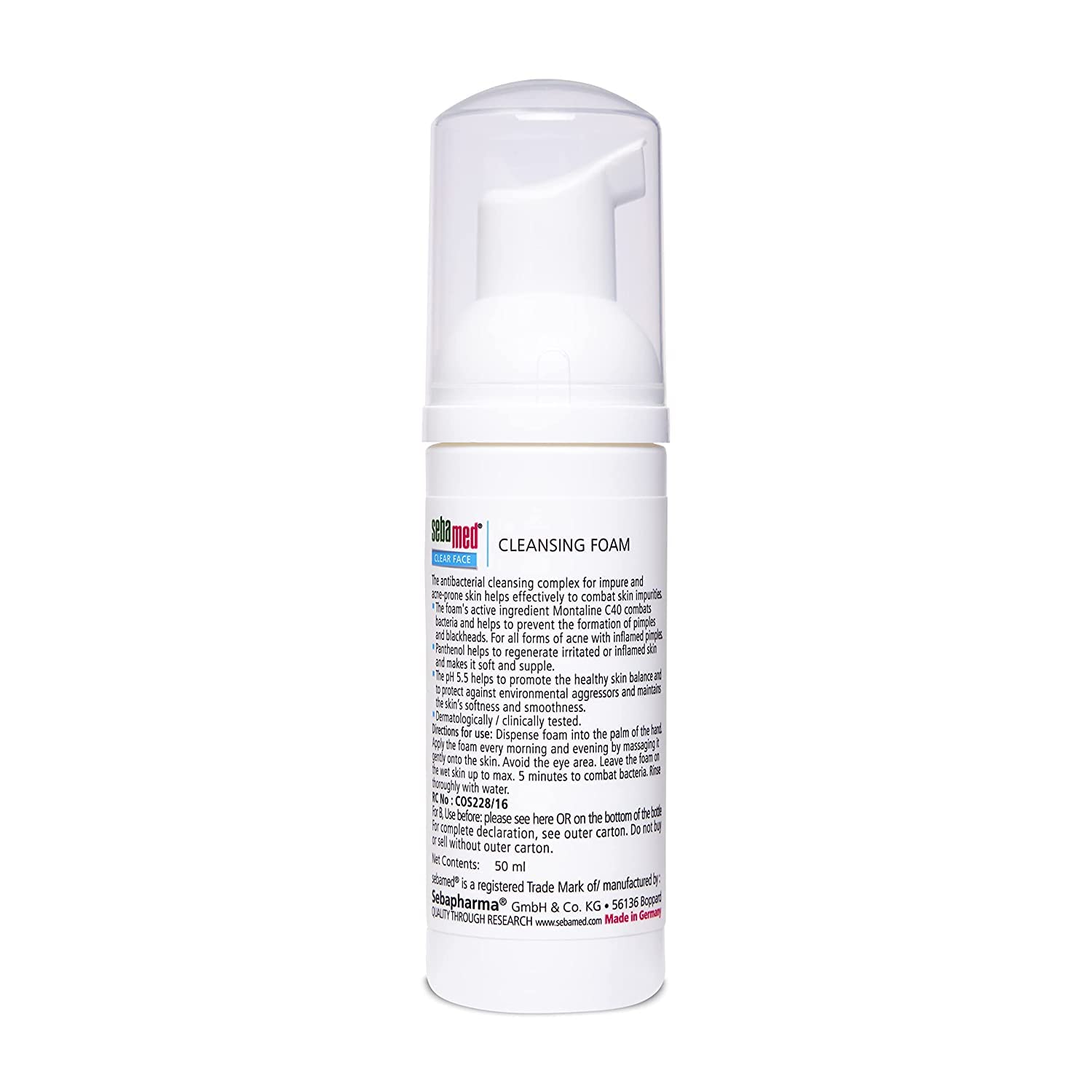 Sebamed Clear Face Cleansing Foam for Acne prone Skin 50 ml I pH 5.5 I Gentle, Effective hydrating cleanser for pimples – view 2