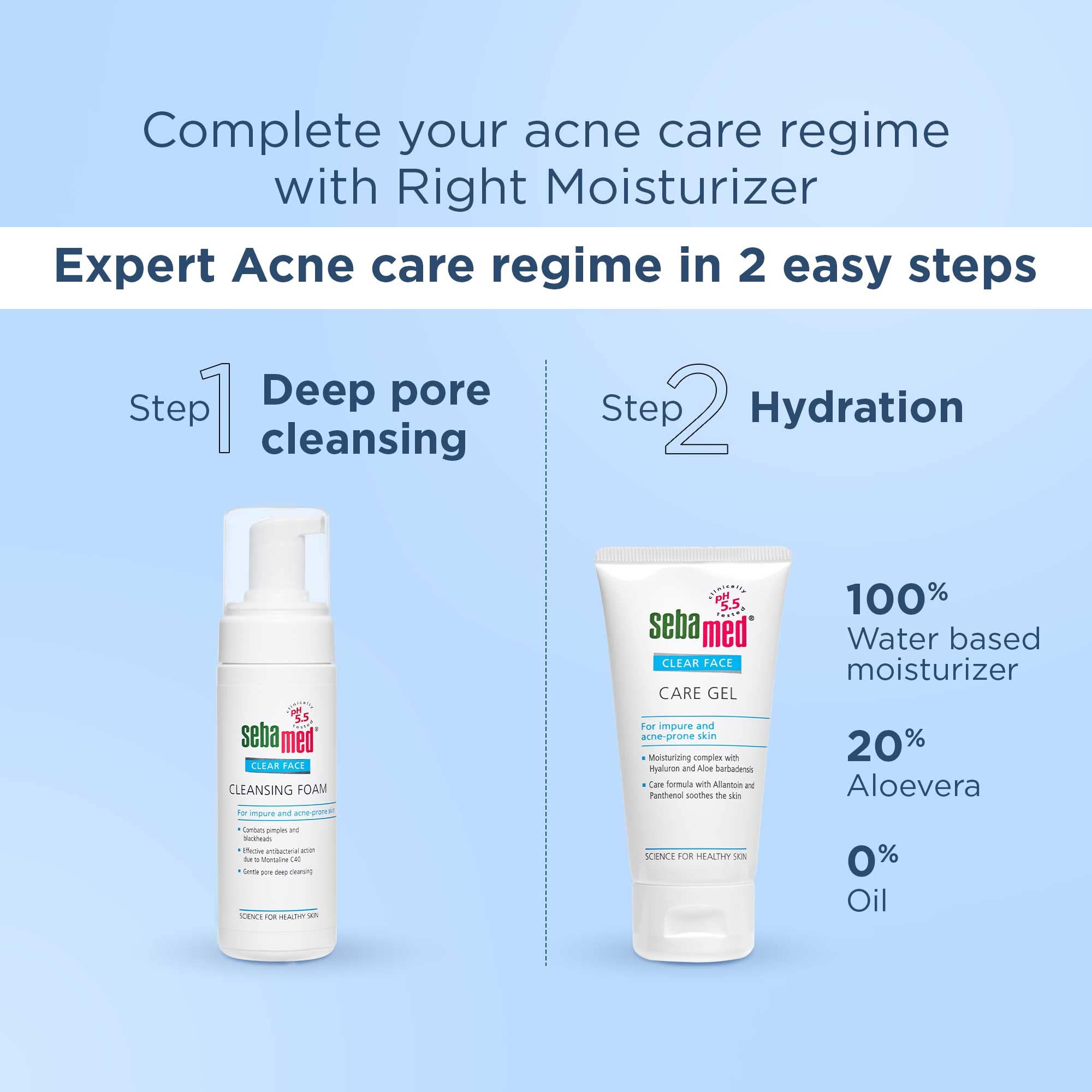 Sebamed Clear Face Cleansing Foam for Acne prone Skin 50 ml I pH 5.5 I Gentle, Effective hydrating cleanser for pimples – view 7