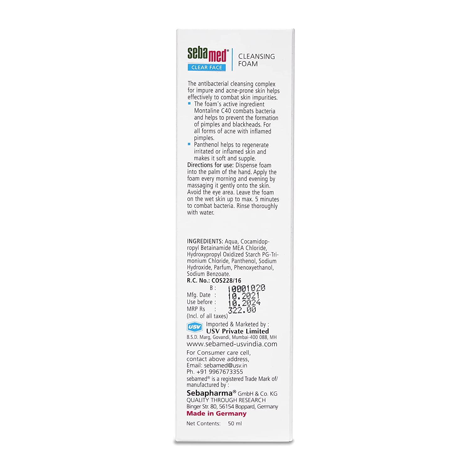 Sebamed Clear Face Cleansing Foam for Acne prone Skin 50 ml I pH 5.5 I Gentle, Effective hydrating cleanser for pimples – view 9