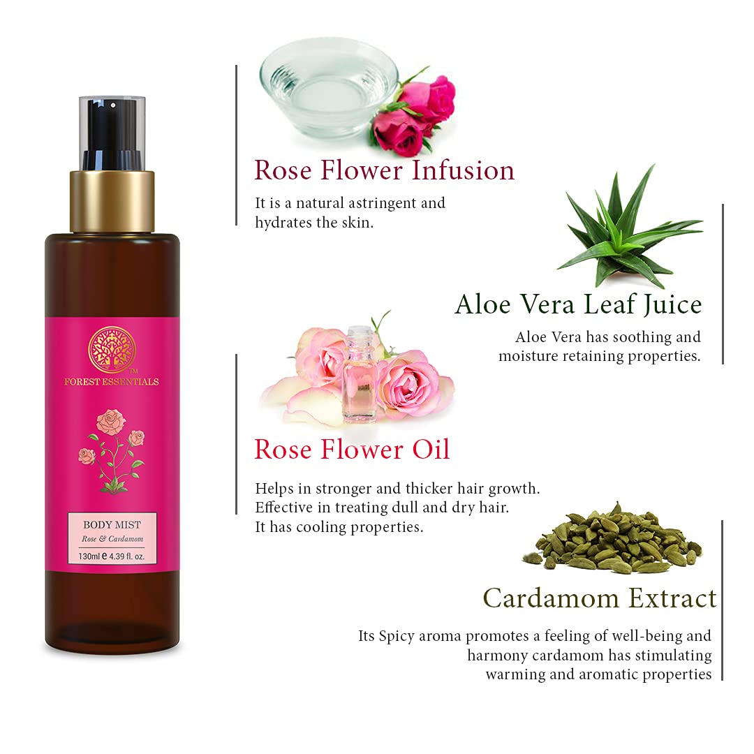 Forest Essentials Body Mist Rose & Cardamom – view 4