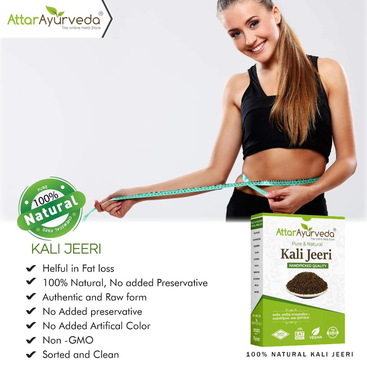 Attar Ayurveda Original Kali Jeeri - 100 grams – view 3
