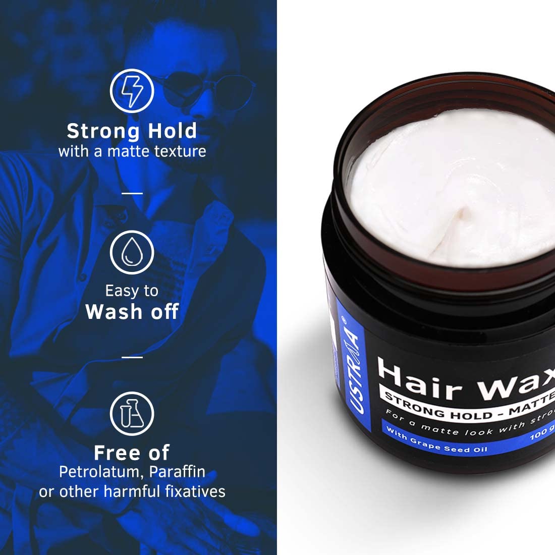 Ustraa Strong Hold Hair Wax - Matte Look 100g – view 2
