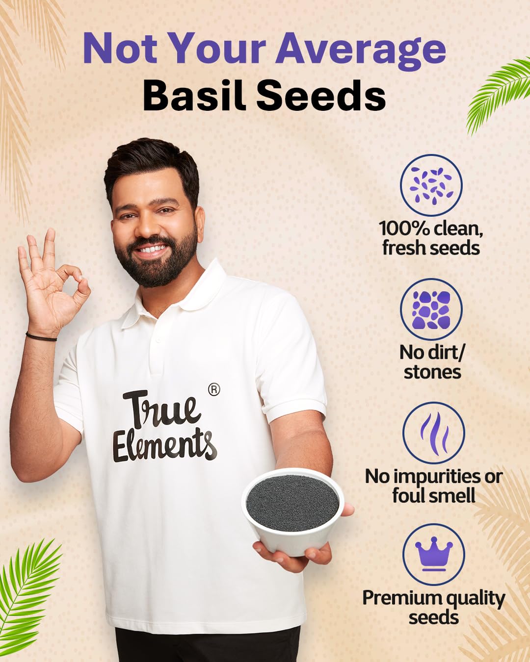 True Elements Basil Seeds 500g - Sabja Seeds – view 4