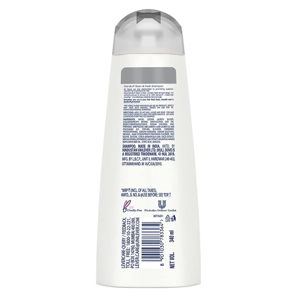 Dove Dandruff Clean & Fresh Shampoo, 340 ml – view 2