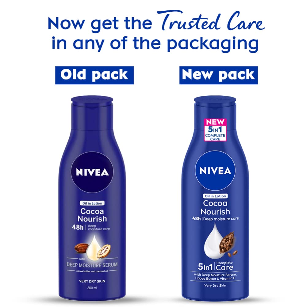 NIVEA Cocoa Nourish 200ml Body Lotion with Deep Moisture Serum – view 2